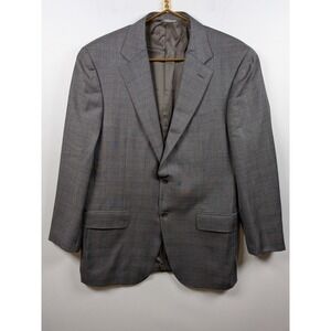 Canali Suit 42R Pants 35 Grey Wool 2 Piece 1934 Impeccable Windowpane Check